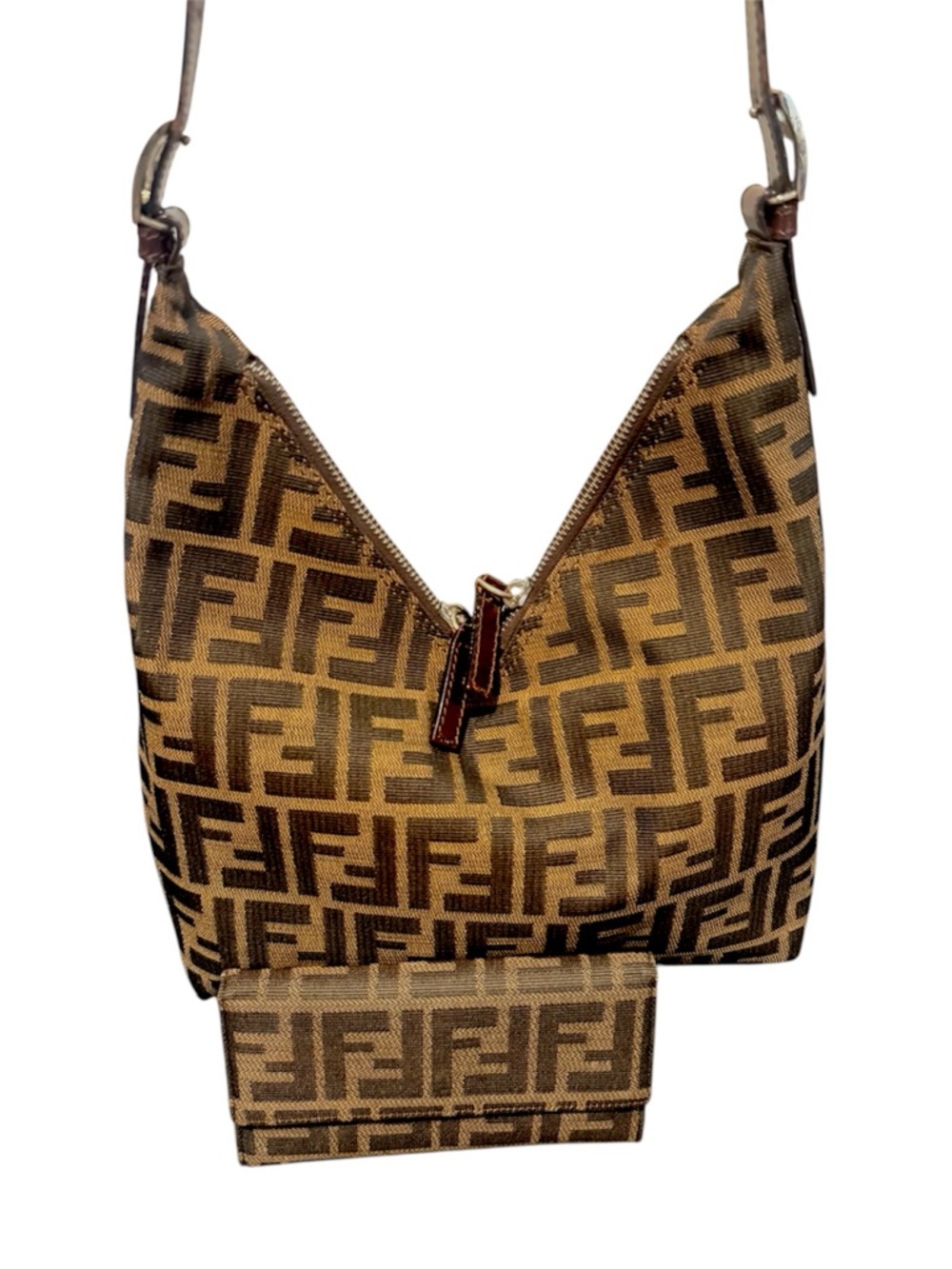 FENDI Zucca V-Cut Shoulder Bag